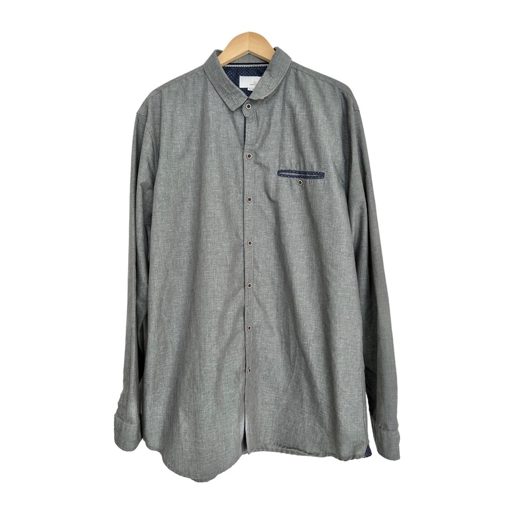 Craft + Flow Button Down Shirt Textured Charcoal Long Sleeve Size XX-Large